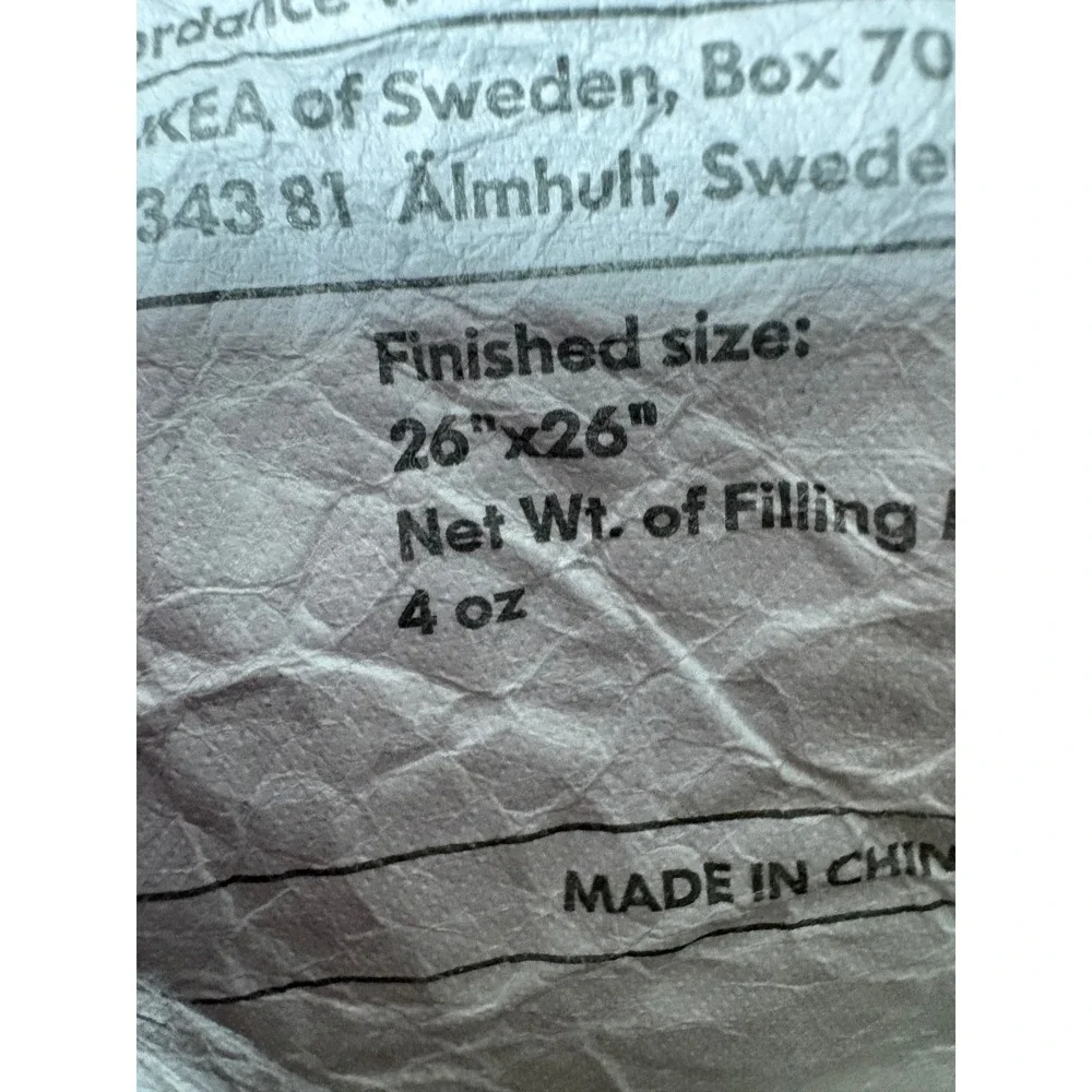 IKEA Alina White Quilted‎ Pillow Shams Set of 2 Square 26x26 Zip Bedding Decor